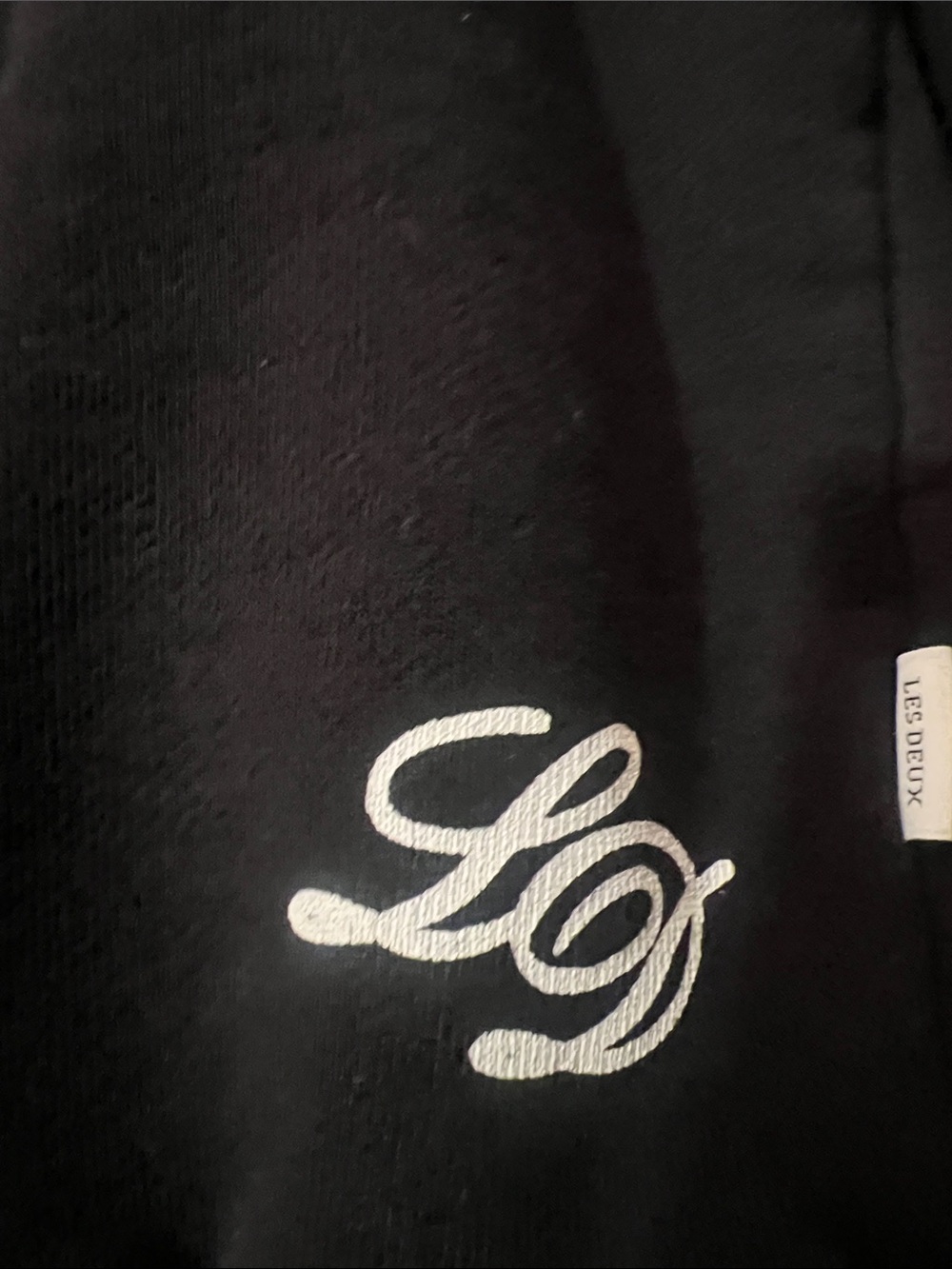 Les Deux Men's Black Pullover Hoodie with Discreet Script Logo - Picture 6 of 9